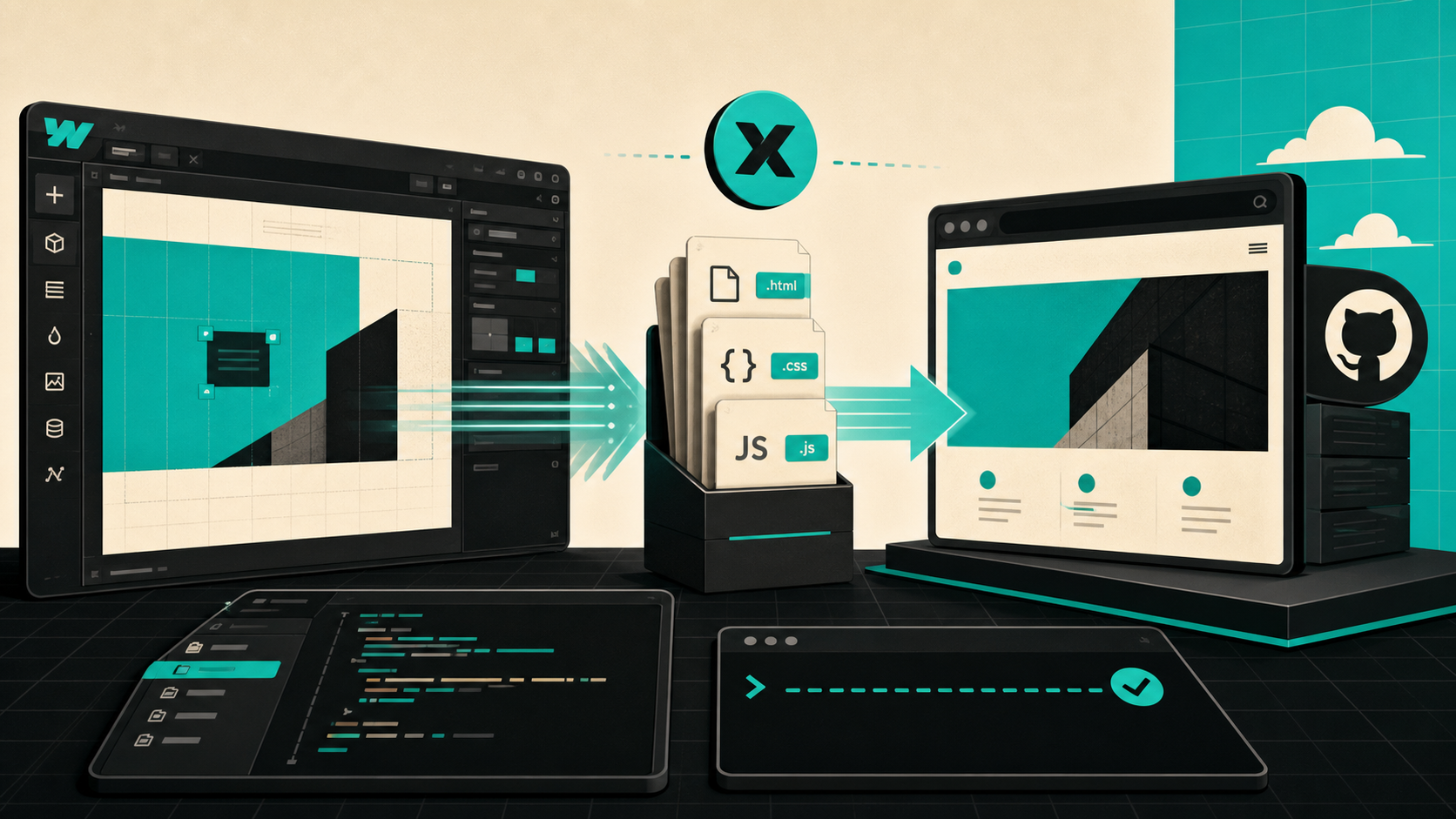 Webflow export into static files and GitHub Pages