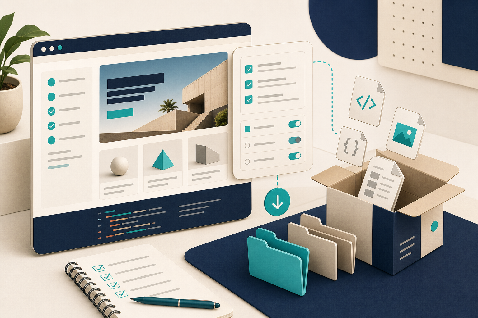 Webflow export checklist illustration