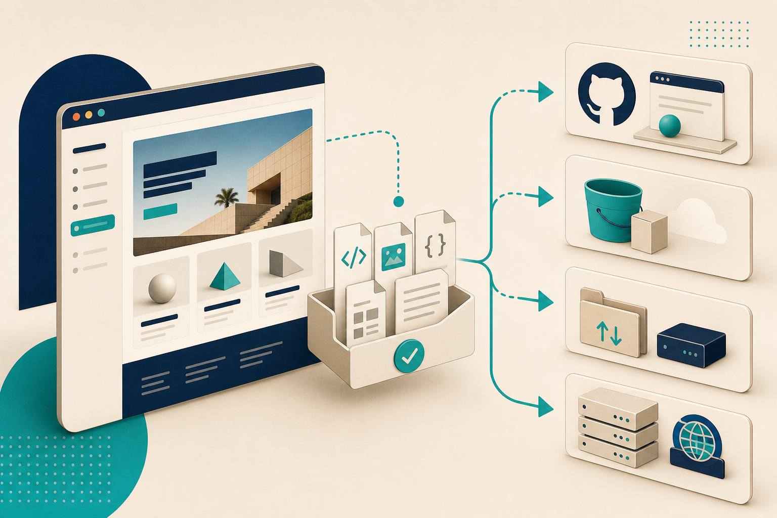 Webflow self-hosting routes illustration