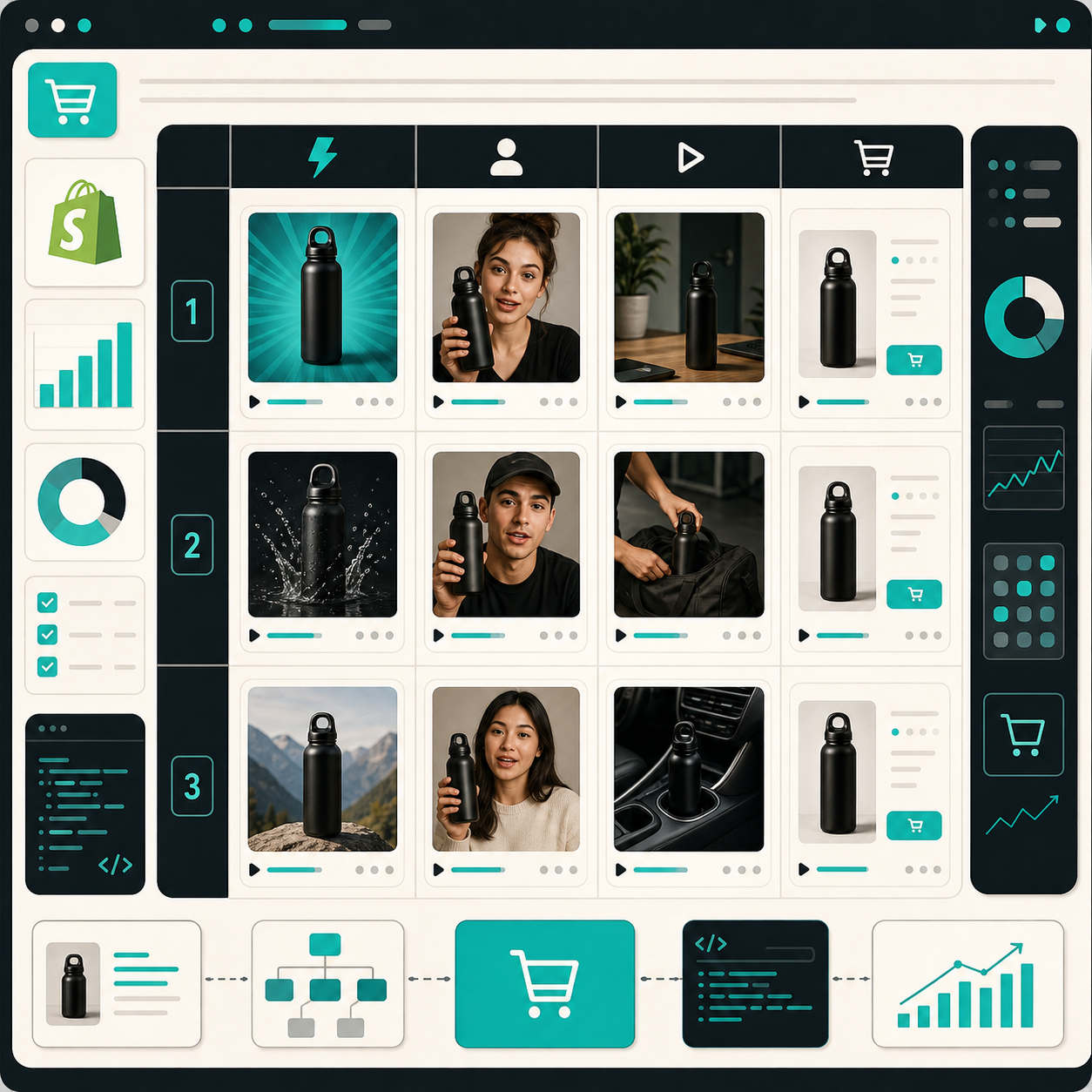 UGC ad testing matrix for Shopify