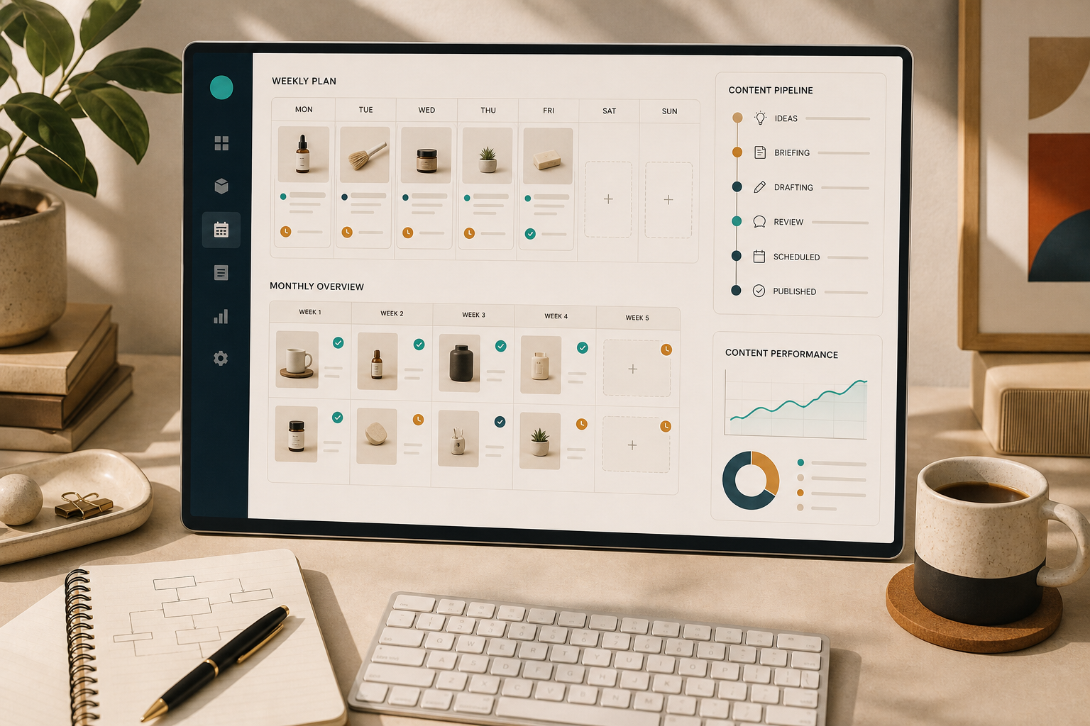 Recurring content calendar for product-aware blog posts