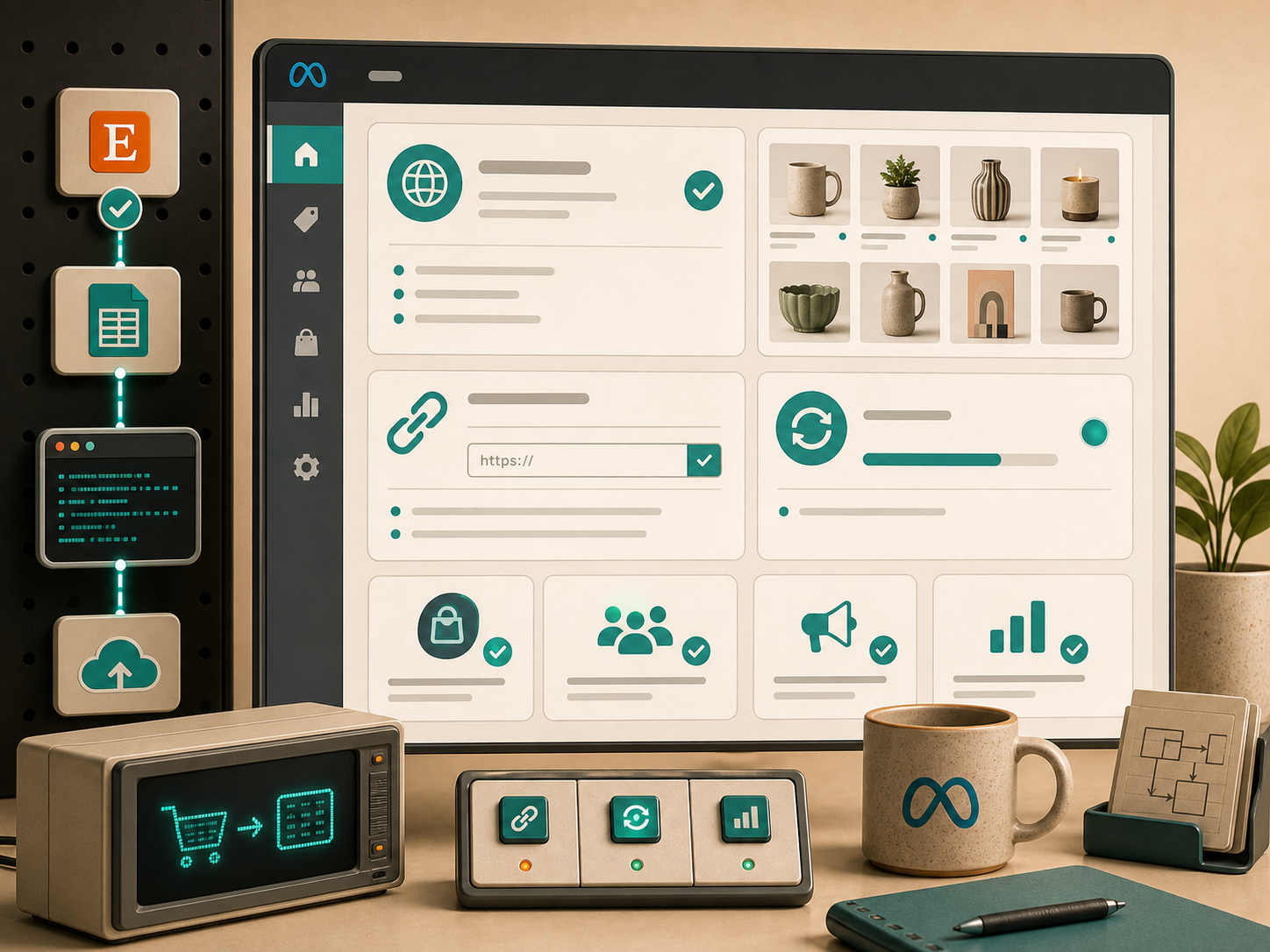 Meta Commerce dashboard setup for a verified Etsy domain