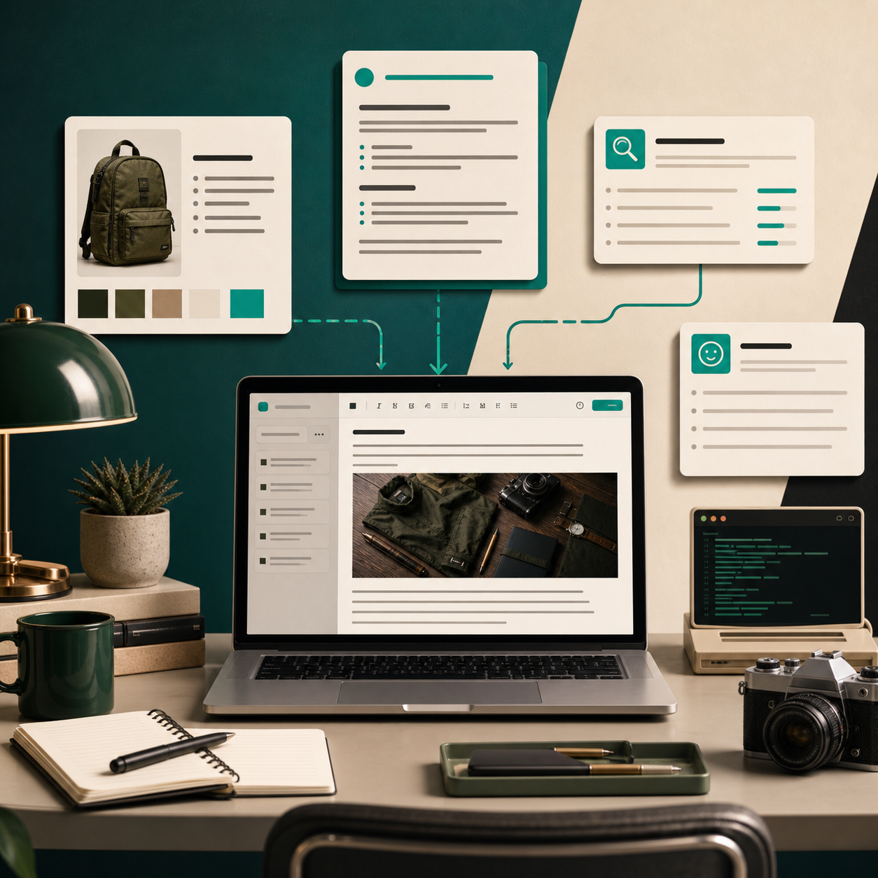 Product-aware blog draft connected to SEO inputs