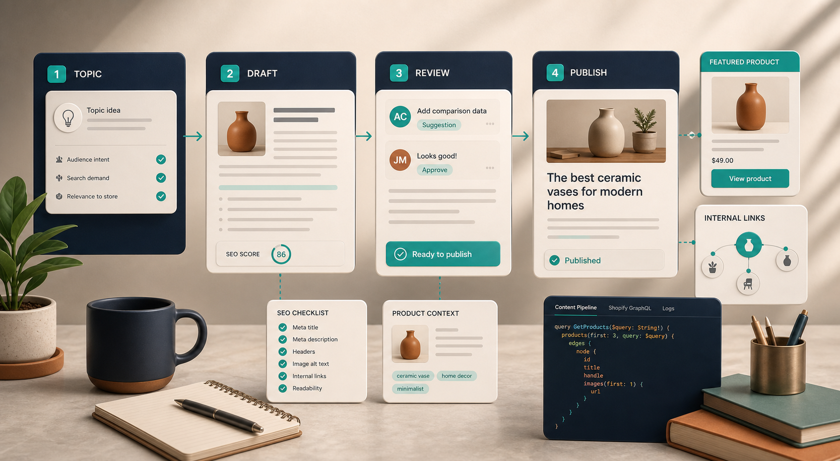 Product-aware blog workflow
