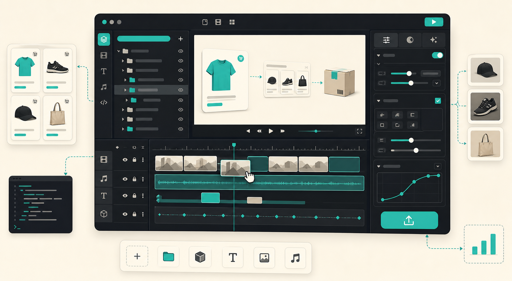 A multi-track React editor for video templates
