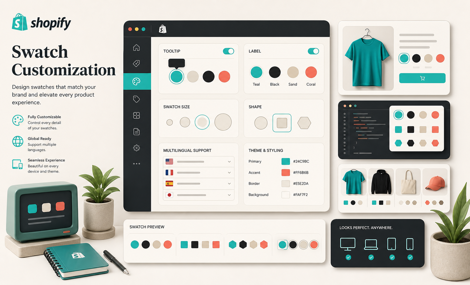 Swatch customization dashboard illustration
