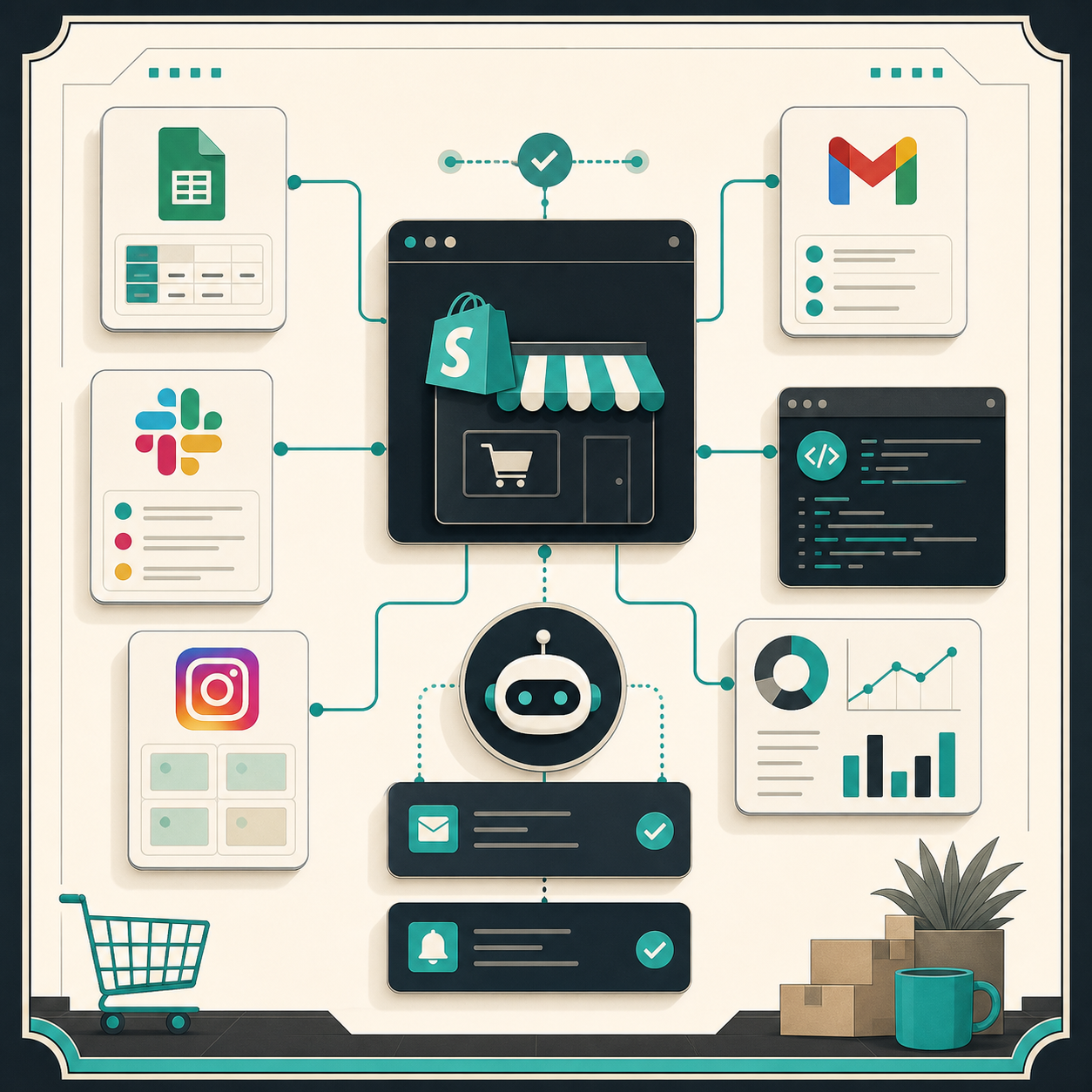 Shopify automation map connecting store tools