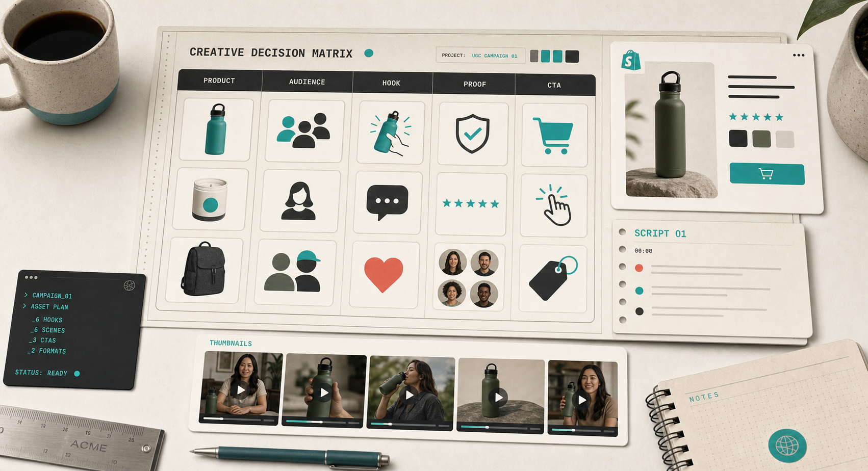 Creative decision matrix for Shopify UGC videos