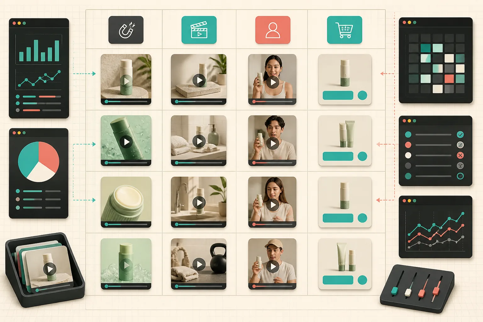 A matrix for testing UGC video creative variations