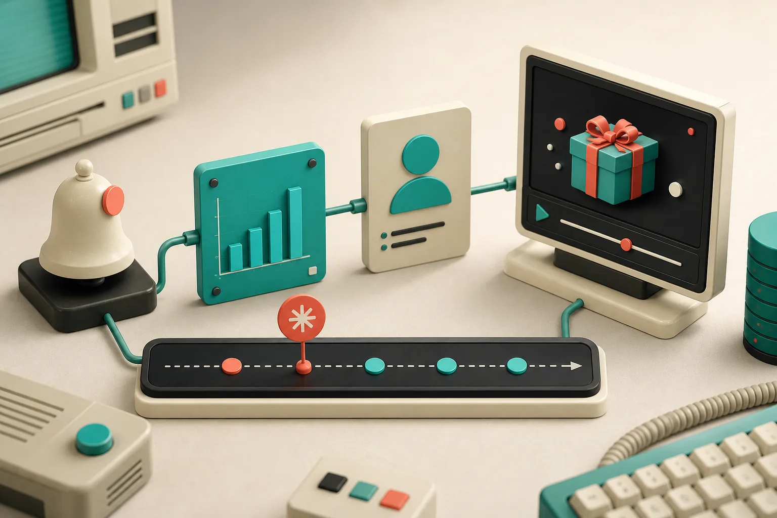 Event-driven flow from customer milestones to a personalized video