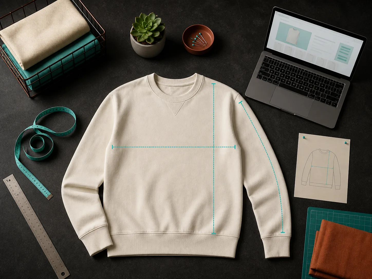 Measuring a garment flat for a size chart