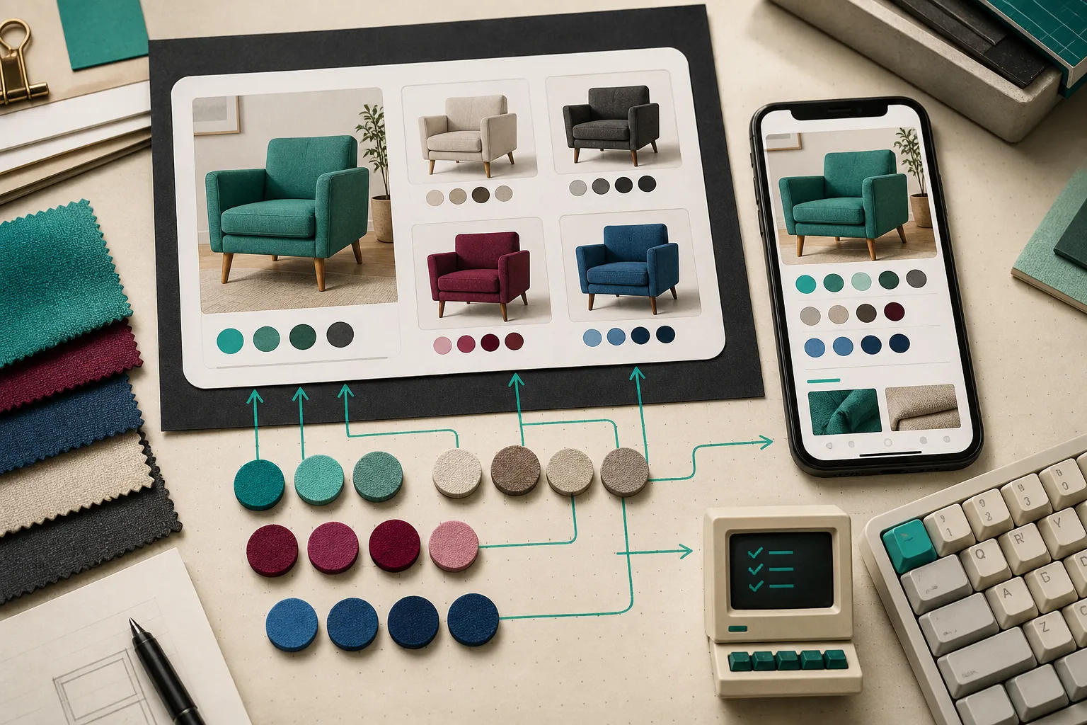 Planned mapping between product groups variants and color chips