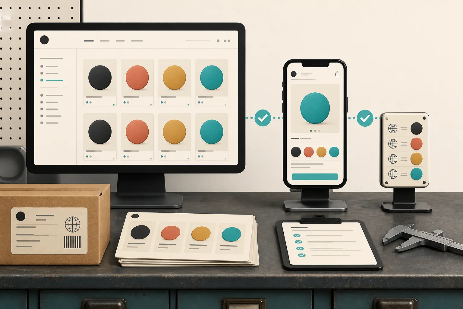 Desktop mobile and multilingual swatch checks aligned in one QA pass