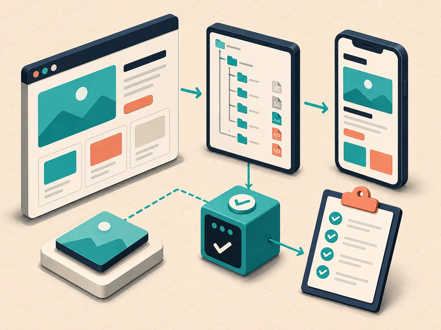 Webflow static export QA workflow with browser, assets, and device preview