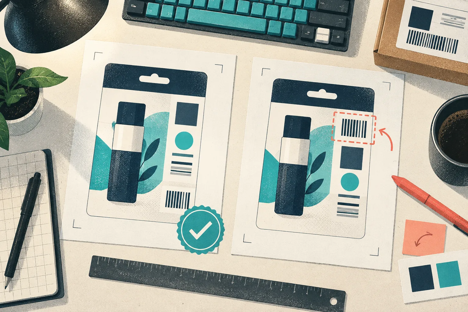 Side-by-side product insert proof review