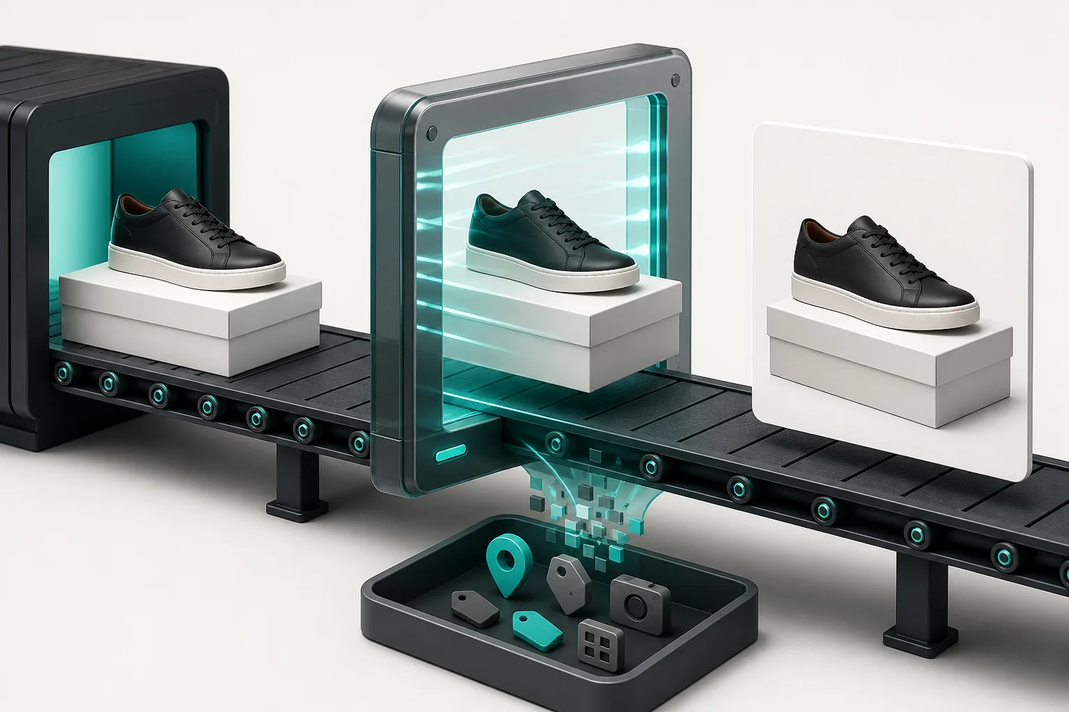 Visual workflow for removing metadata from a product image