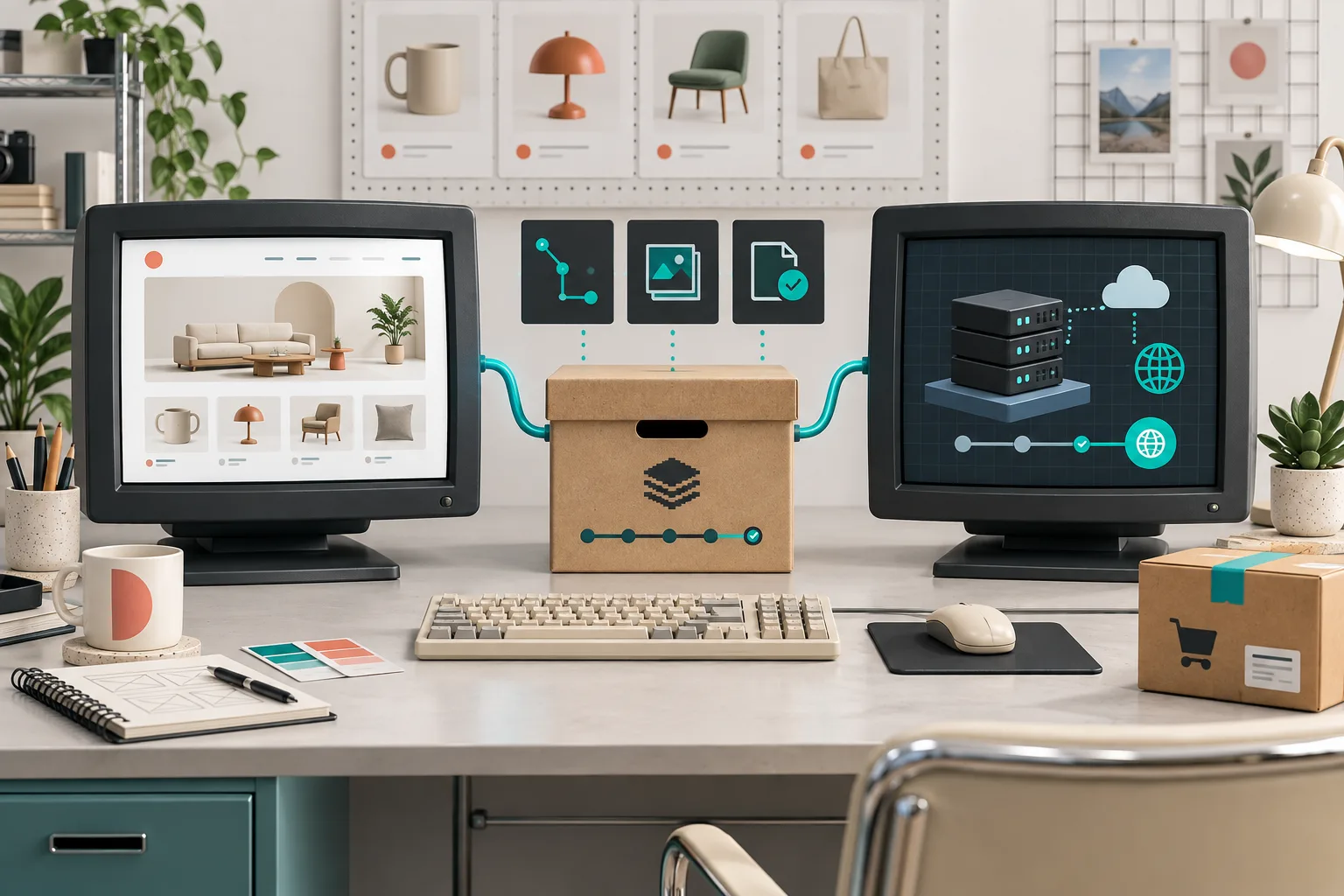 Static Squarespace staging deployment illustration