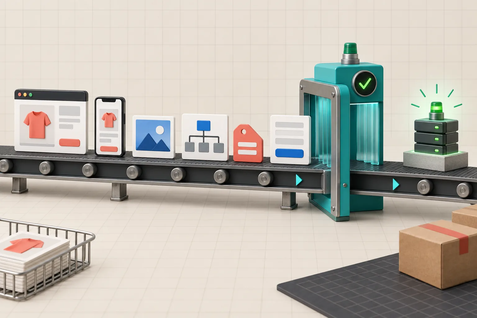 Static website release quality gate illustration