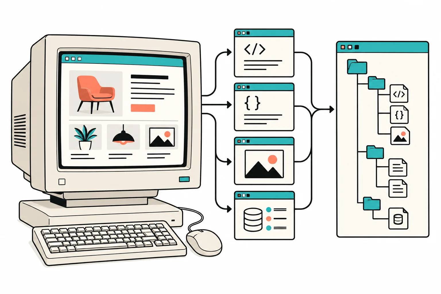 Webflow static export file tree