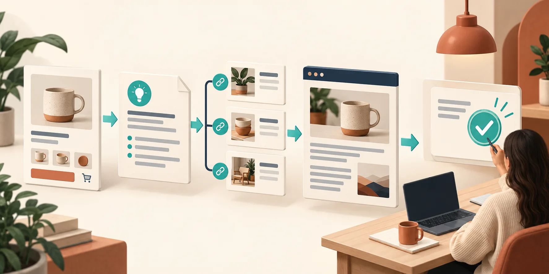 Recurring ecommerce content workflow with draft review