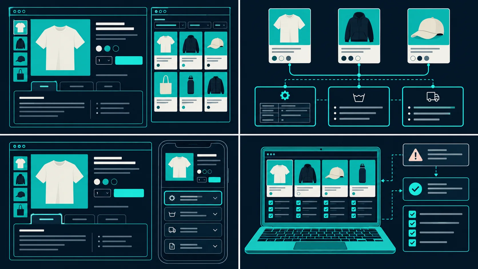 Desktop tabs and mobile accordions on a Shopify product page