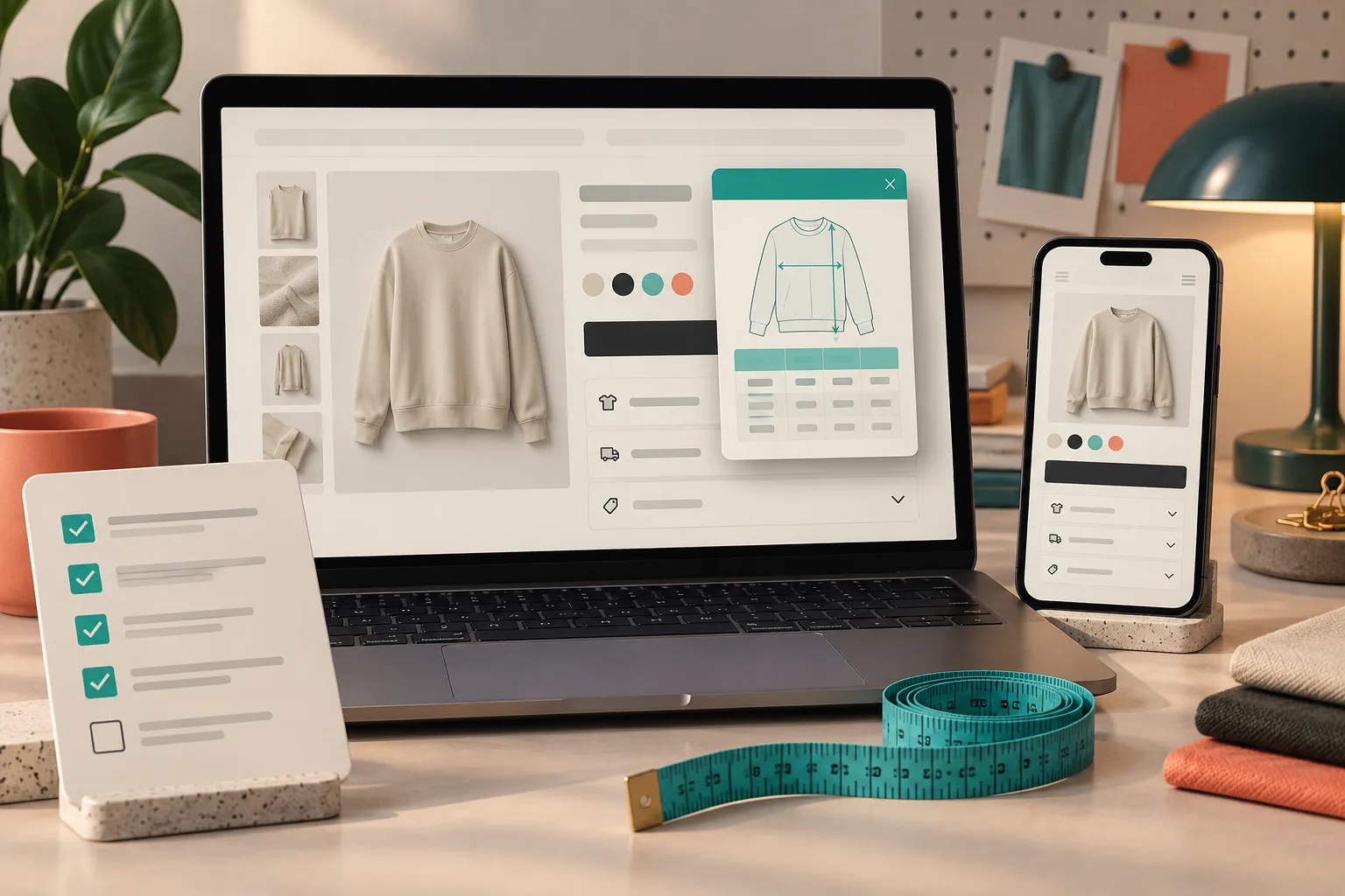 Shopify product page size guide preflight on desktop and mobile