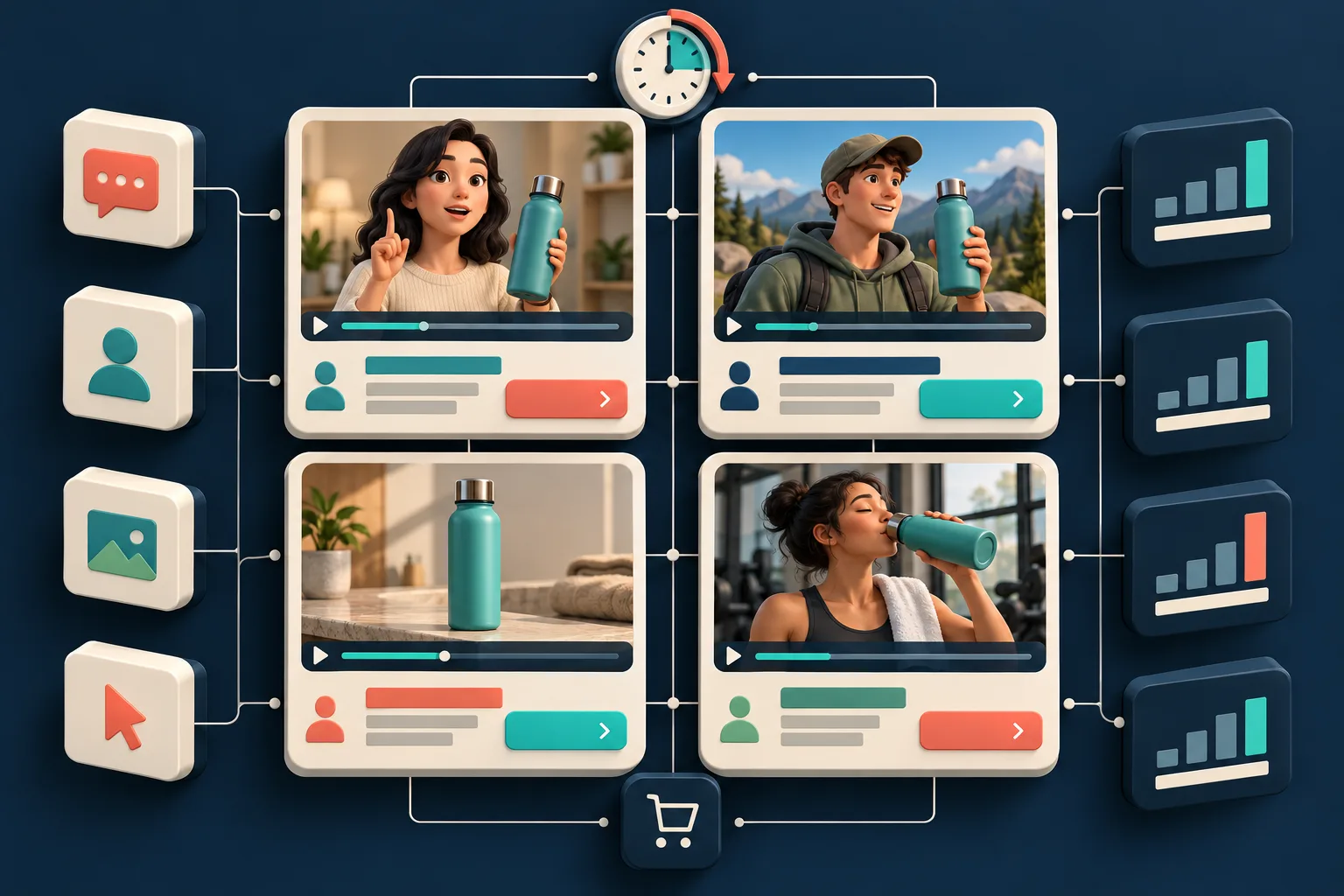 Creative test matrix for AI UGC video variations