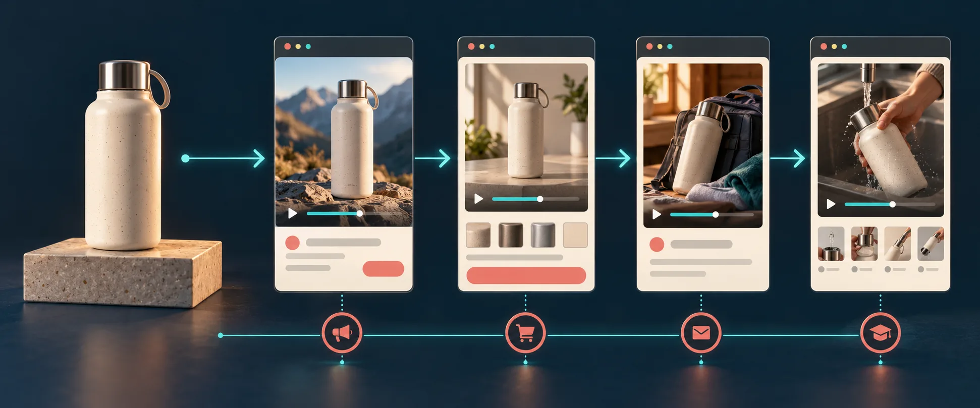 Product video placements across the ecommerce funnel
