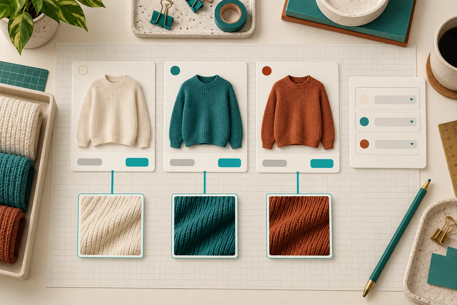Product cards mapped to image swatches
