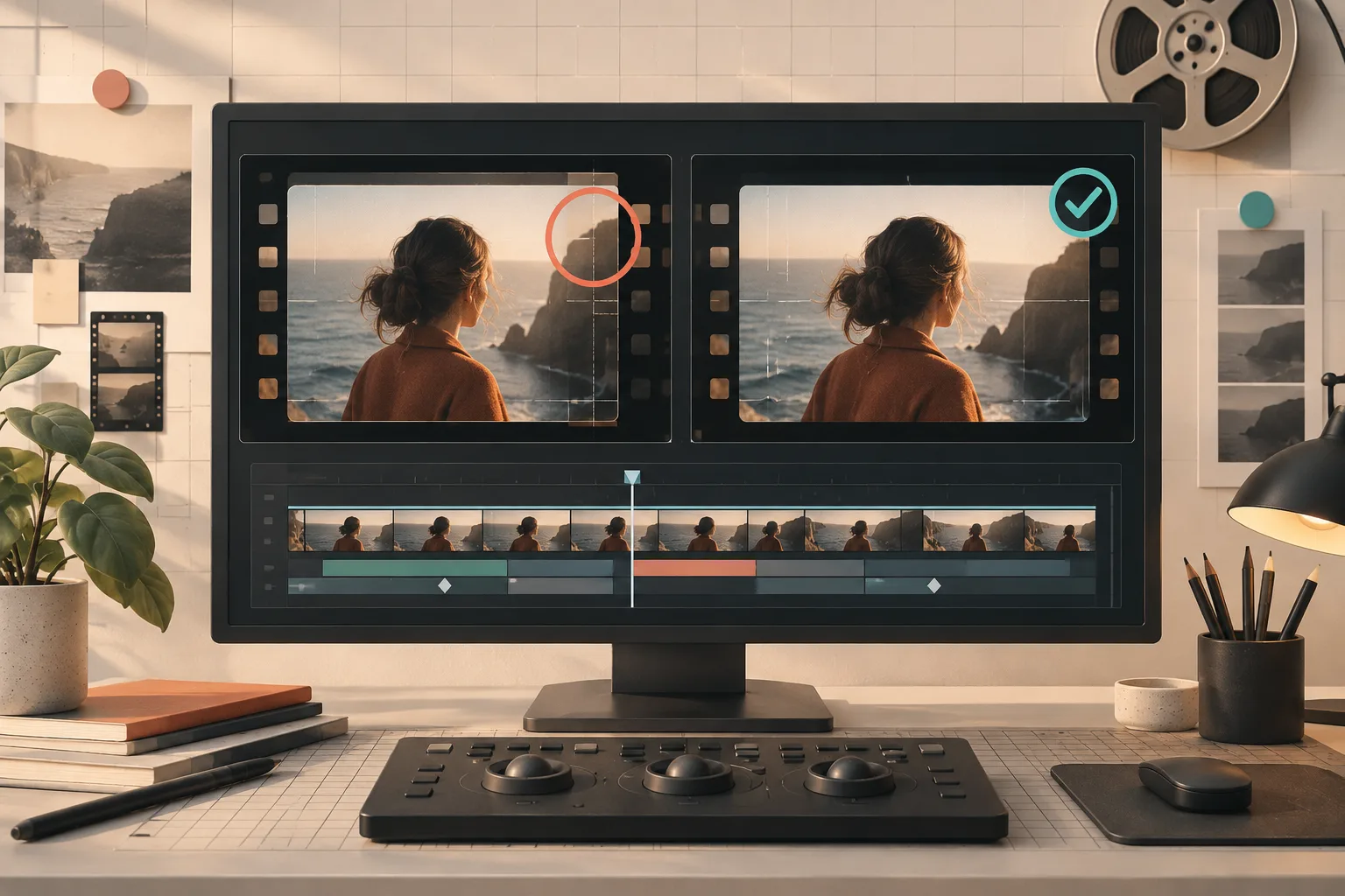 Visual quality review of motion-graphics video frames