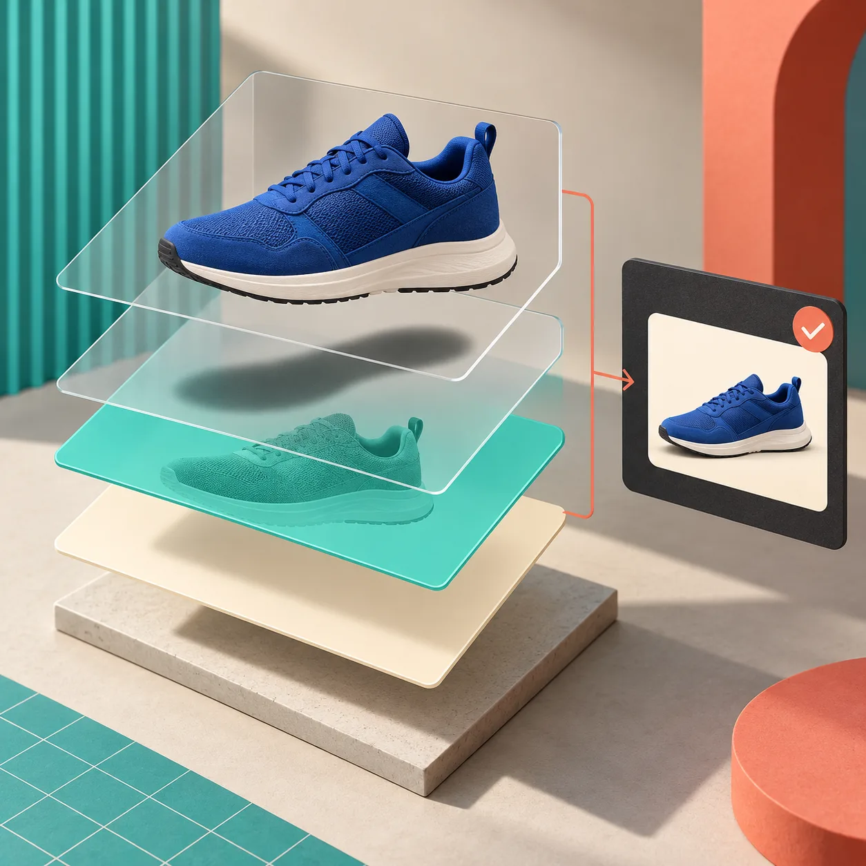 Layered editable master image ready for product variants