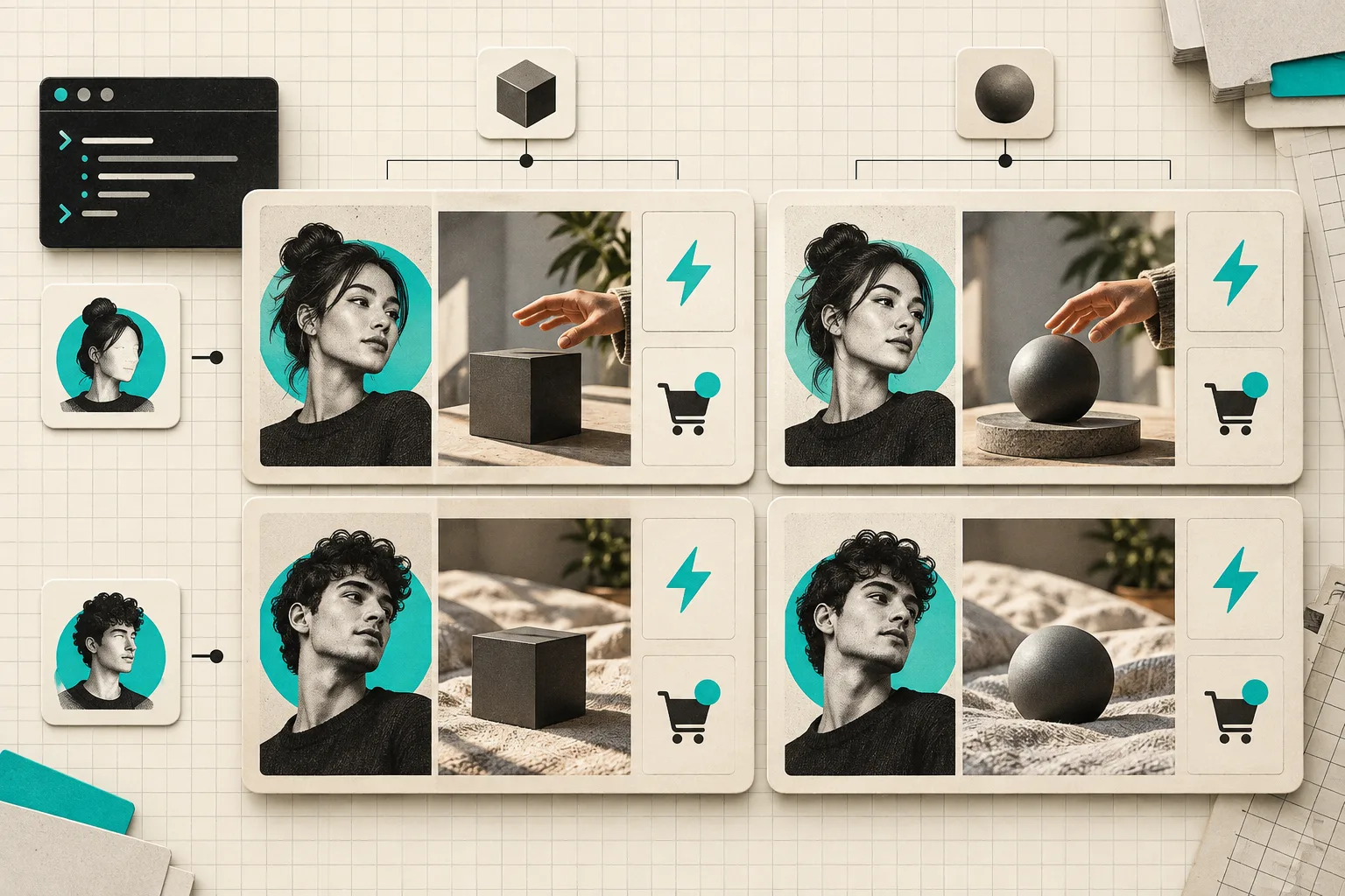 Creative test cards for Shopify UGC video variations