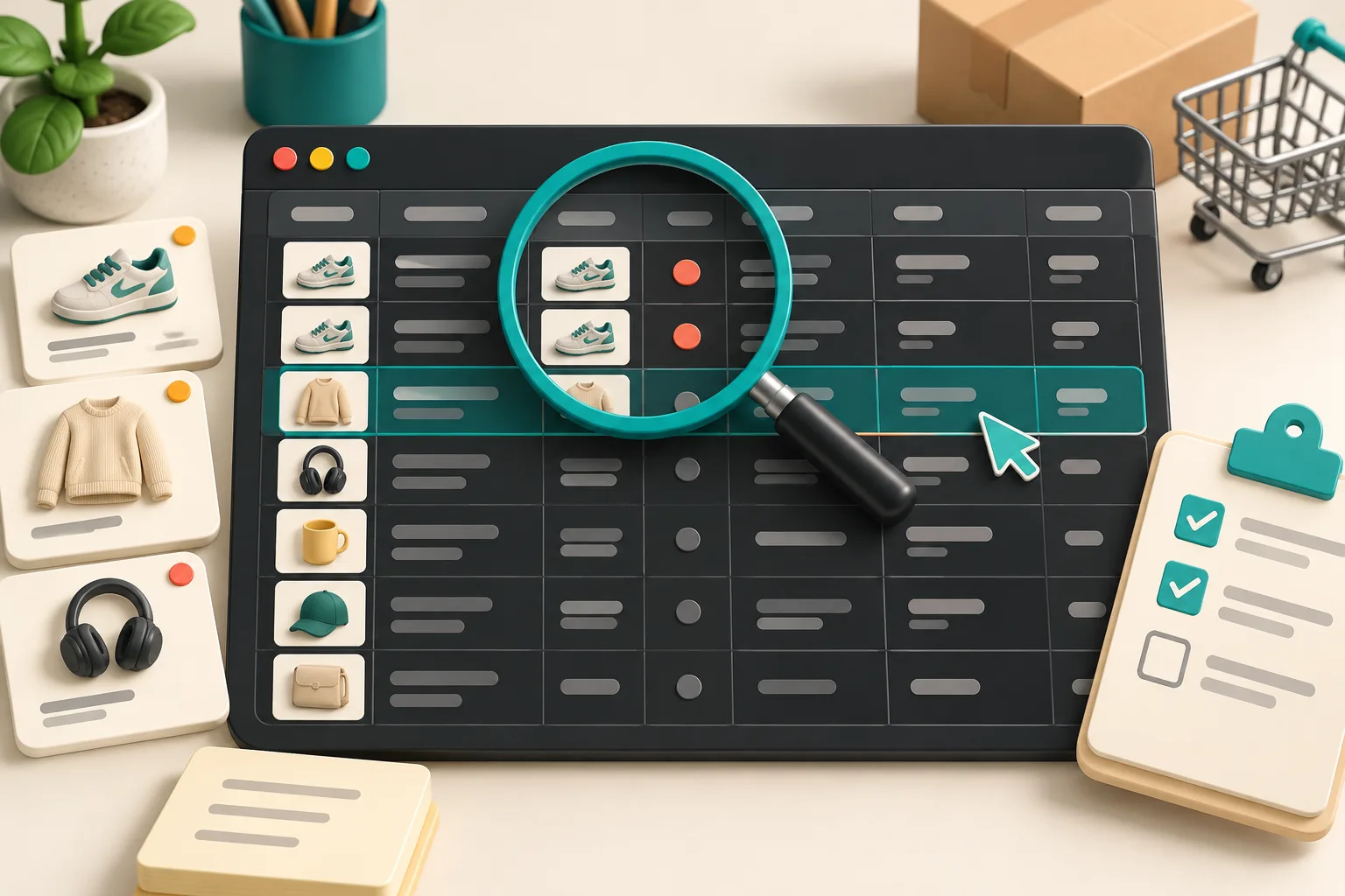 Inspecting a Shopify catalog CSV for duplicate product rows
