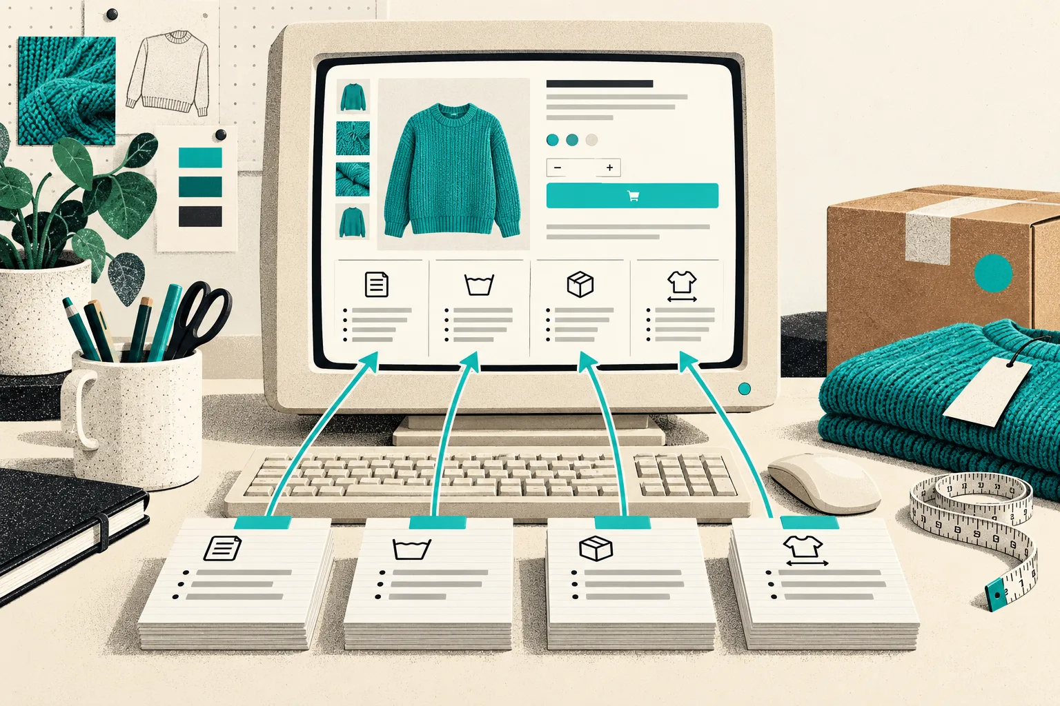 Product information audit organized into shopper-focused sections