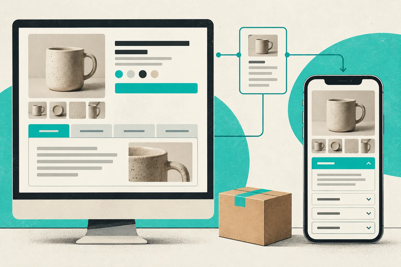 Desktop tabs and mobile accordions from the same product content