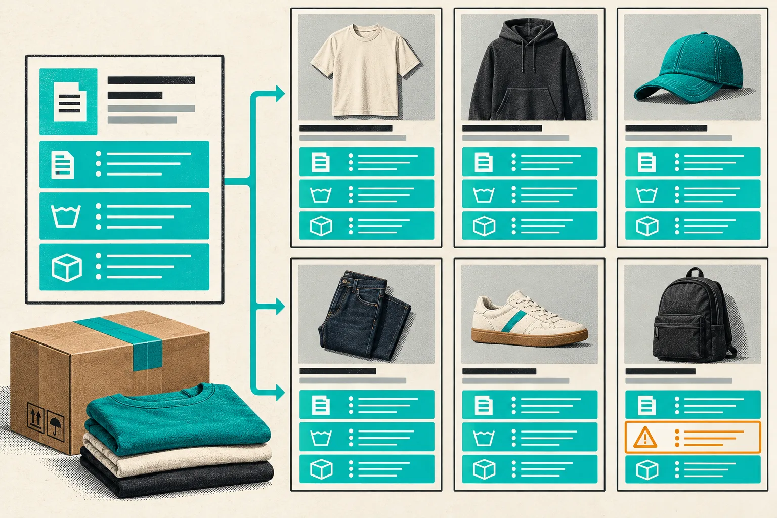 Reusable product content rules across a Shopify catalog
