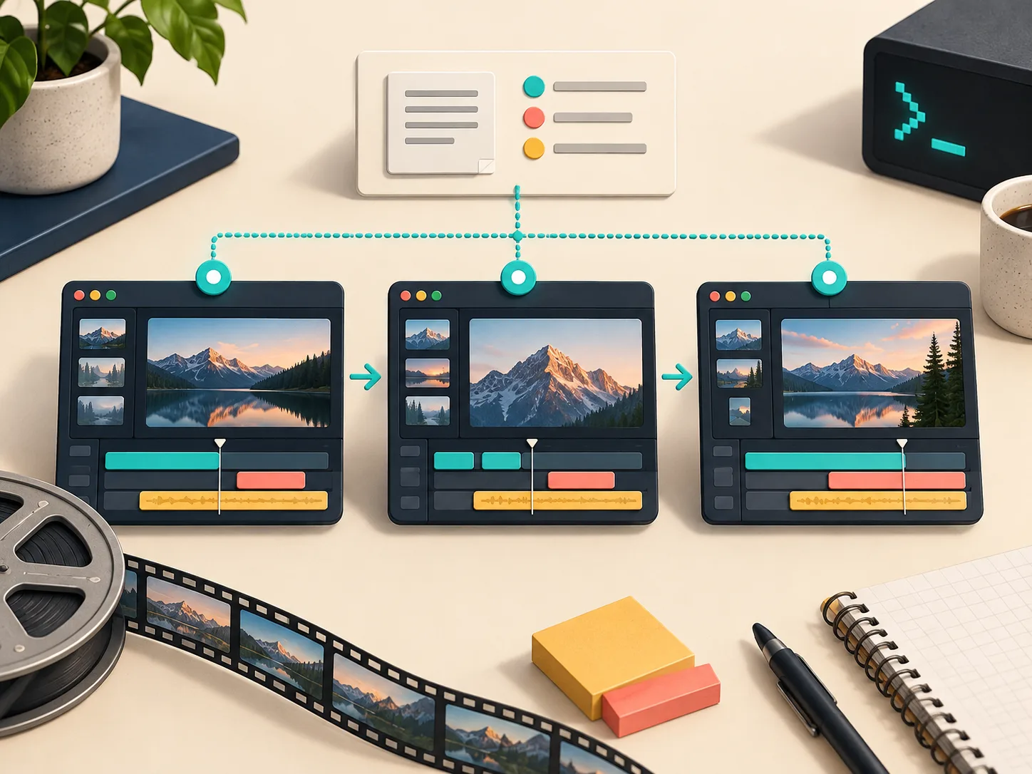 Stable source-of-truth brief connecting changing product screens