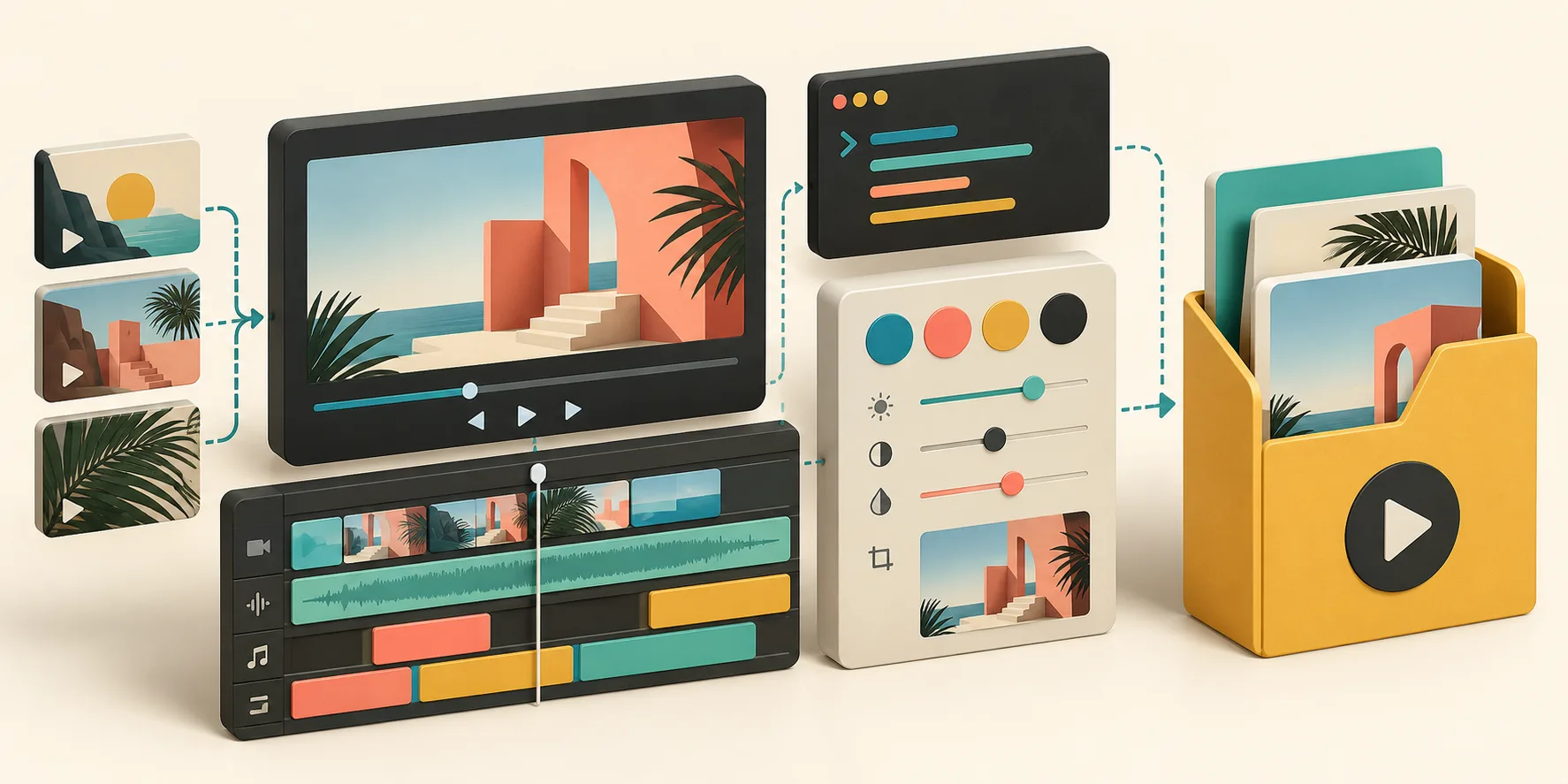 Editable timeline and delivery handoff for a product video